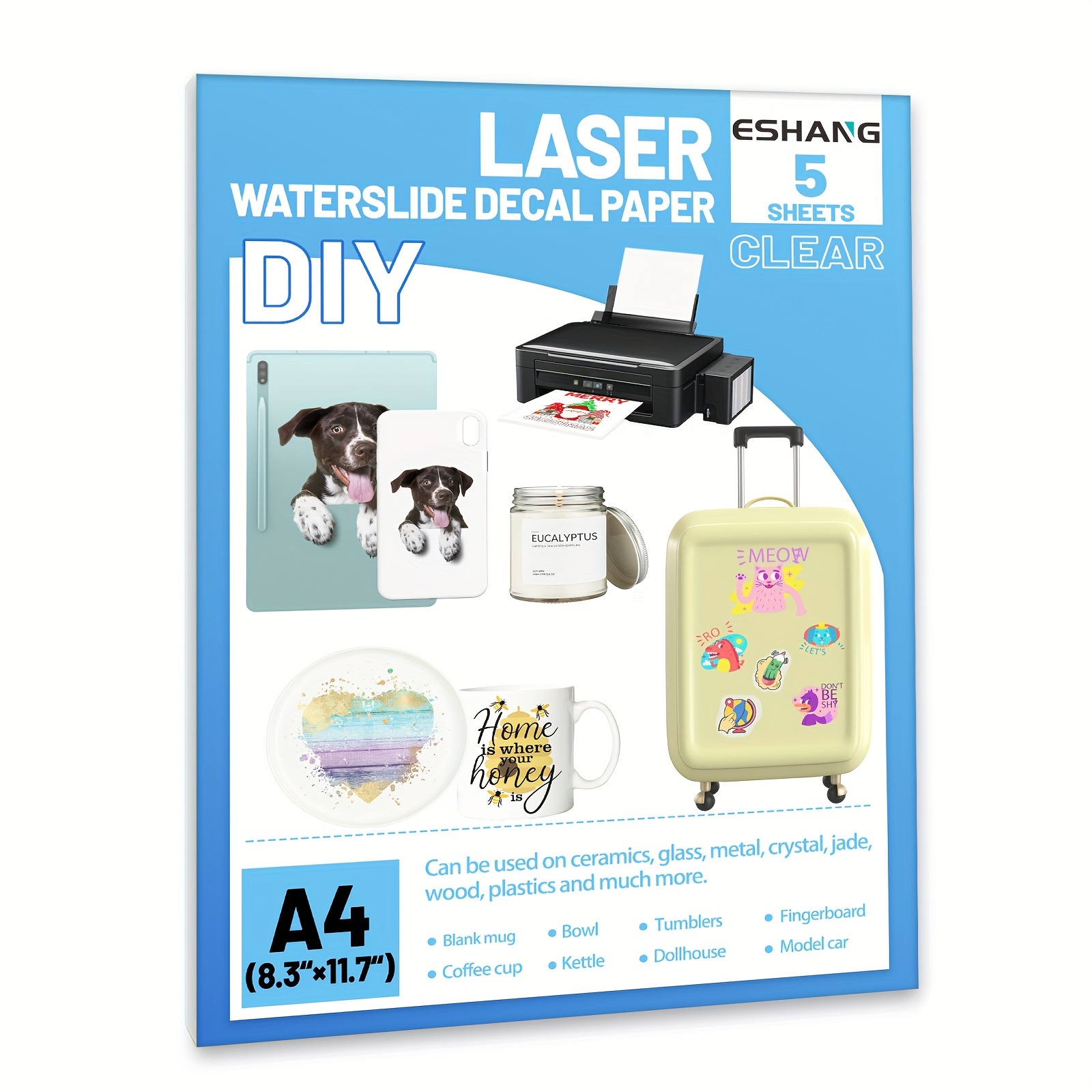 Ink Blotter Paper - 5 vellen A4 transparant waterslide-decalpapier, premium